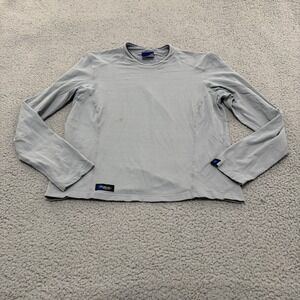 Irideon Riding Wear Womens Large Blue Grey Long Sleeve Supplex Nylon Top USA